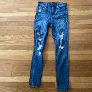 Abercrombie & Fitch Simone High Rise Super Skinny Ripped Jean